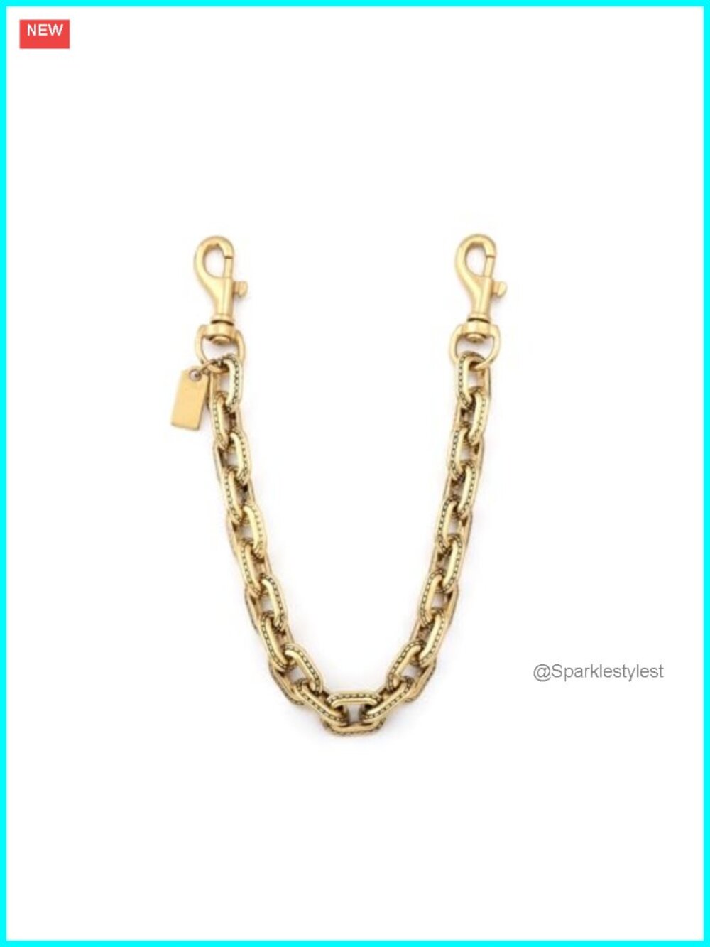 Zinc Alloy Bag Charm Chain Purse Extender Snap Hook Link 10"